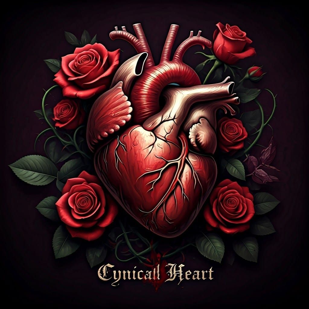 Death Metal Album Cover: Bleeding Heart and Roses