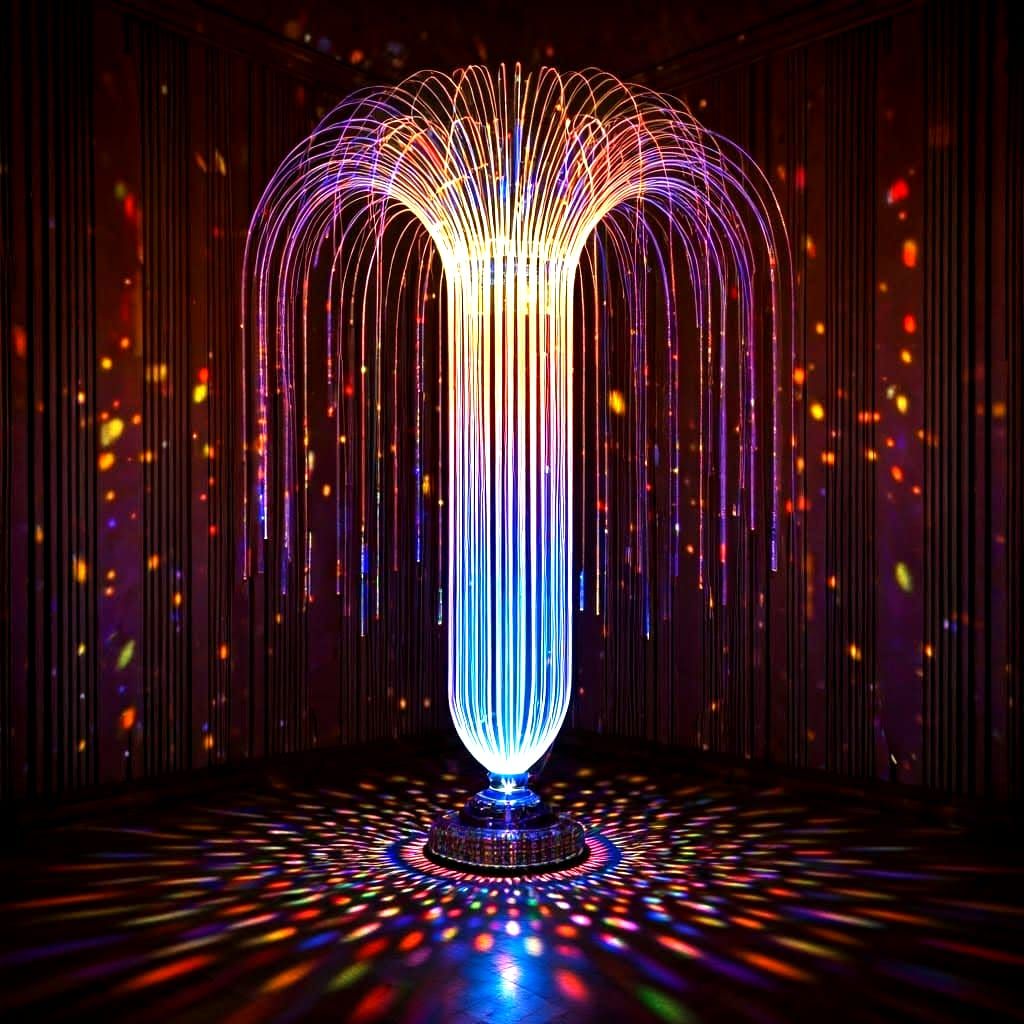 Art Deco Lamp Creates Rainbows in Dark Room
