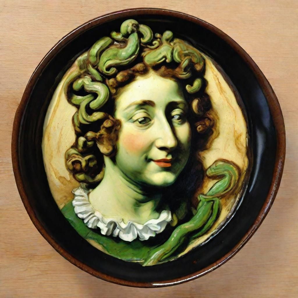 Medusa Latte Art in Degas and Hals Style