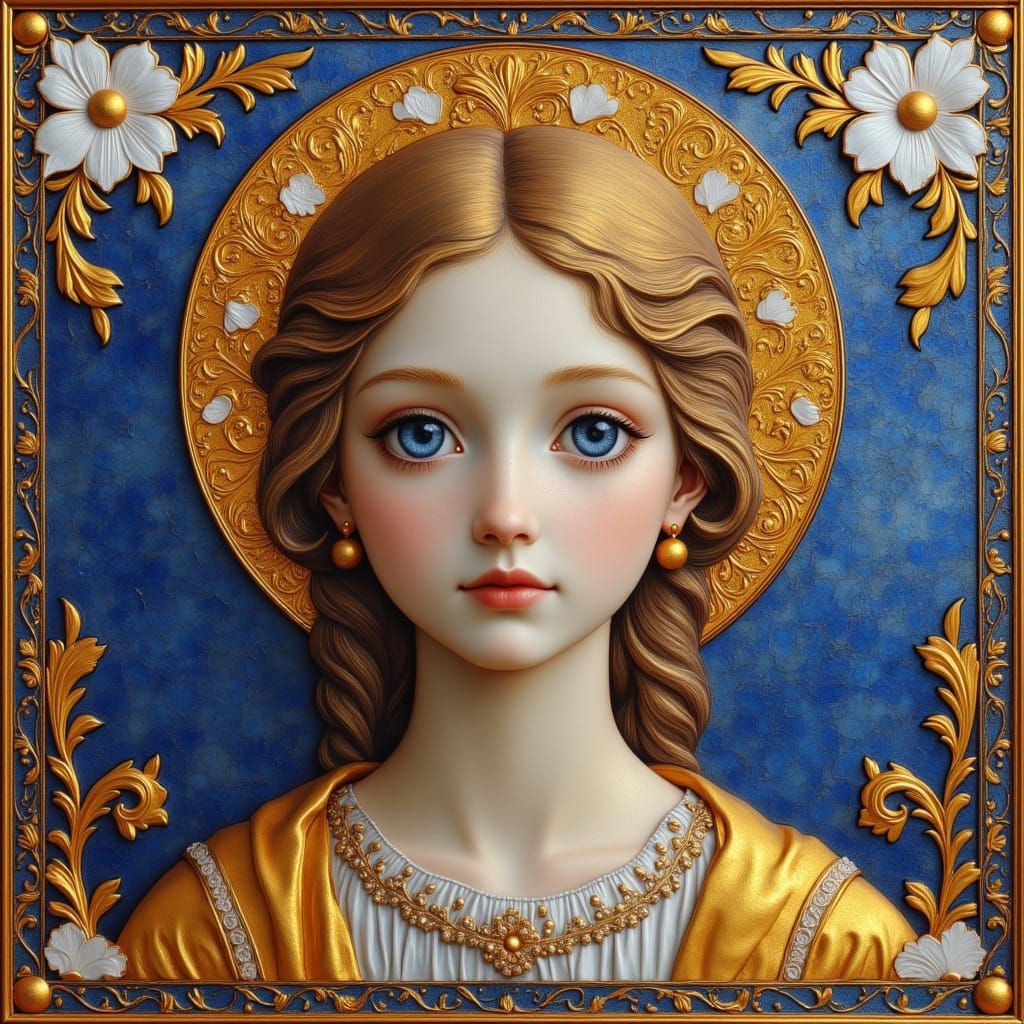 Girl Saint in UltraByzantine Art Style