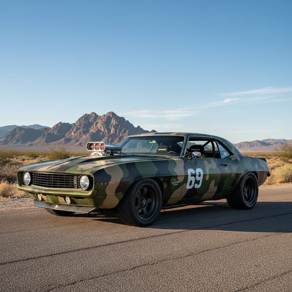 1969 Camaro Hotrod with Camouflage Paintjob