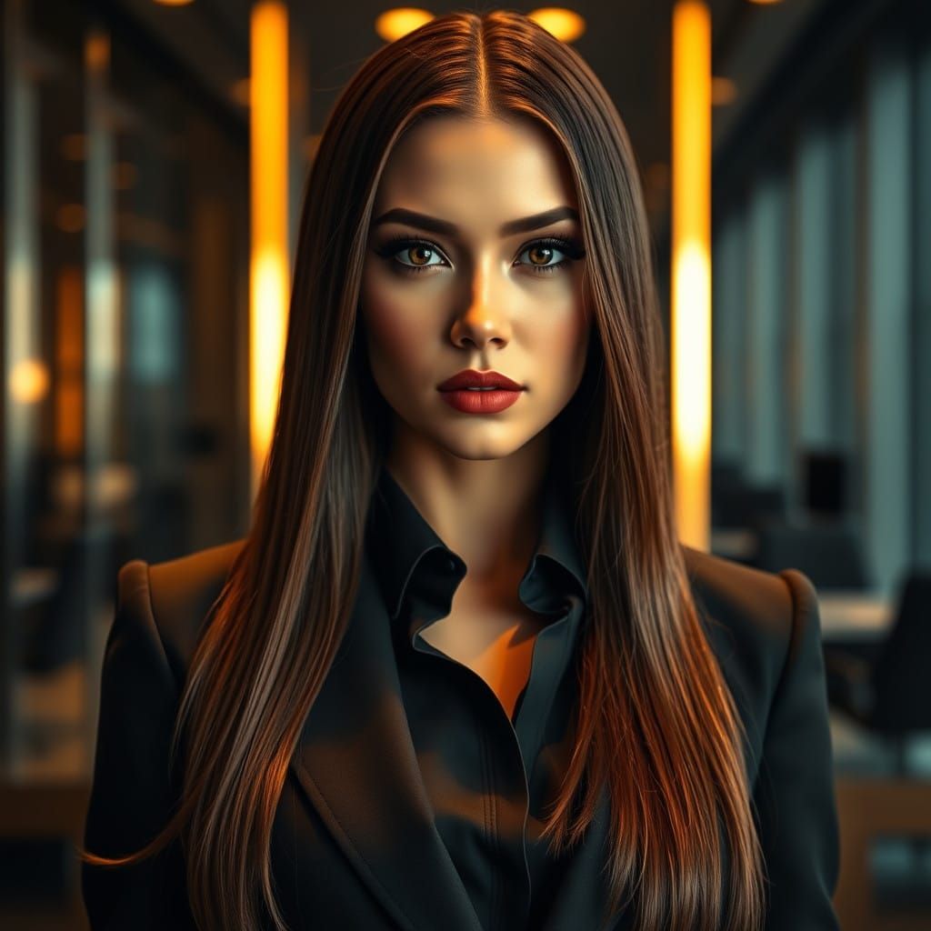 Sophisticated Businesswoman in Modern Office Setting