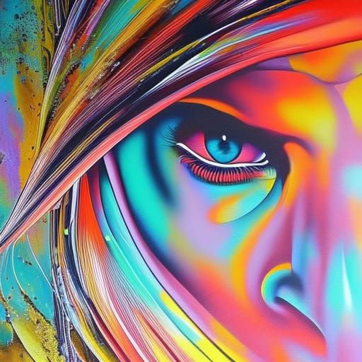 Colorful Graffiti Splash Art in Street Style