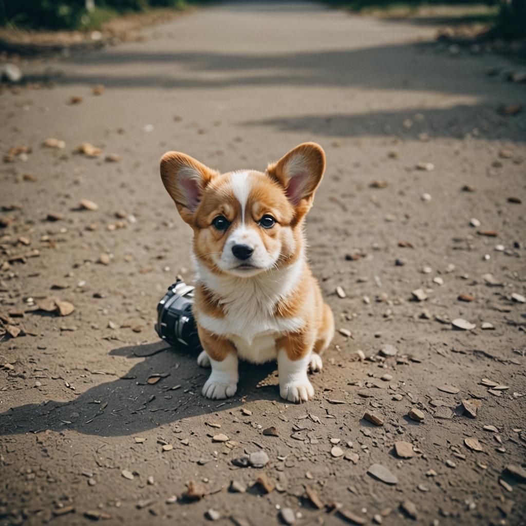 Chibi Corgi Puppy in Cinematic Style