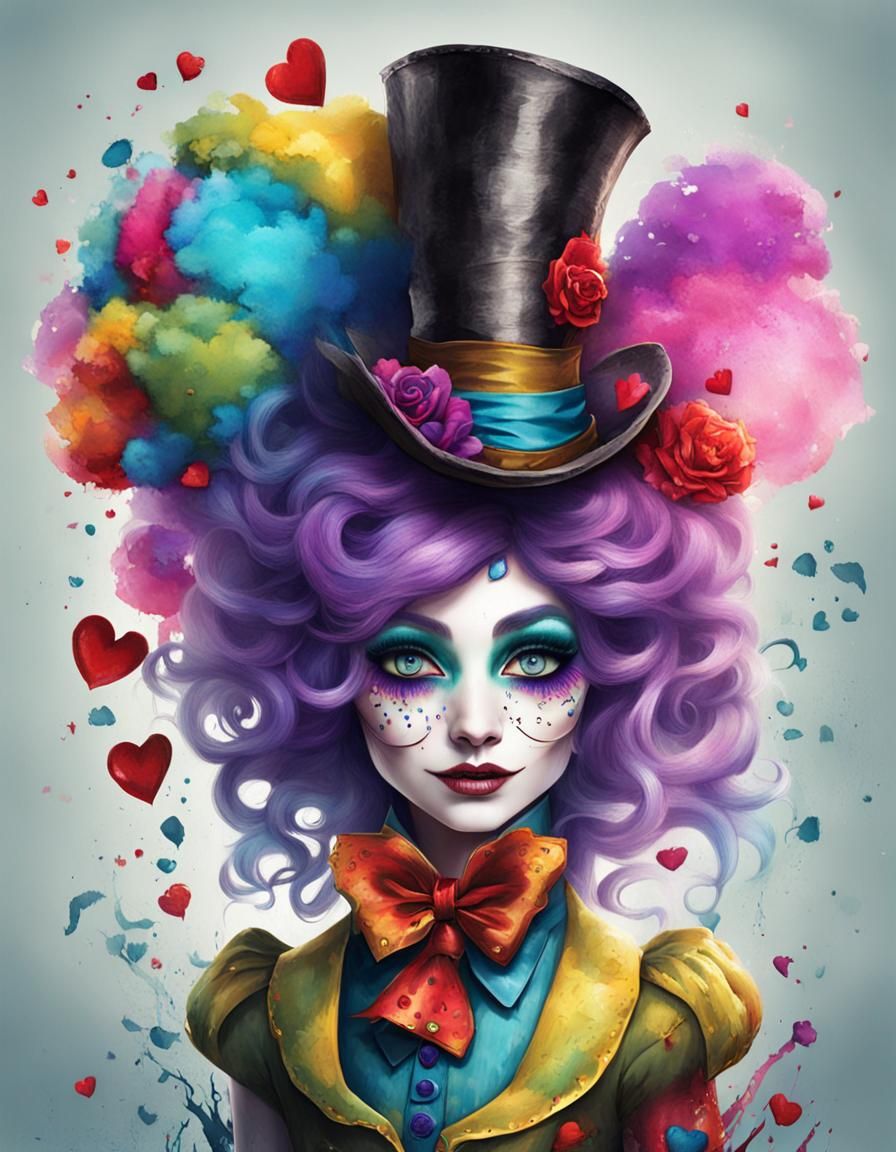 Alice in Wonderland Caterpillar with Colorful Makeup