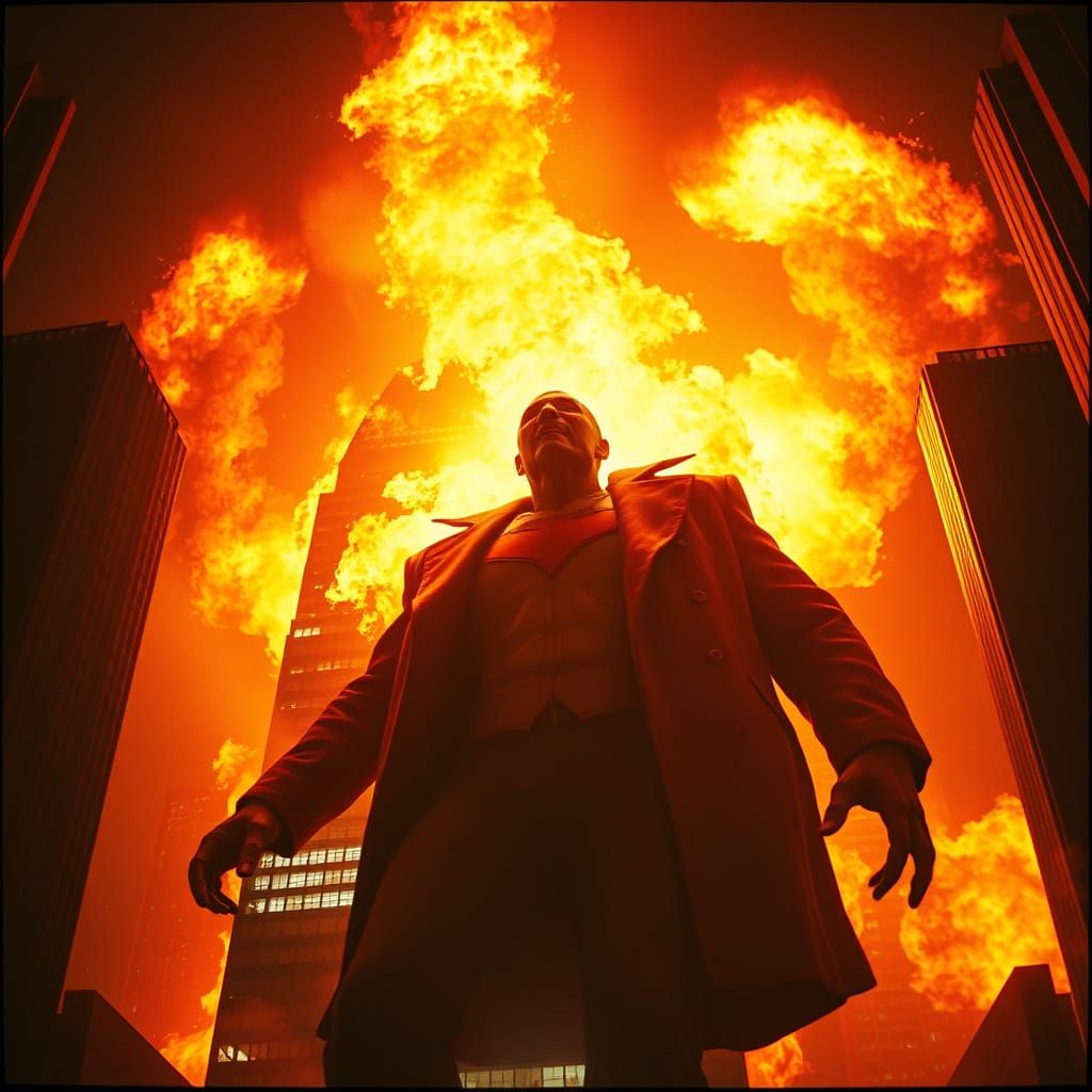 Inferno Super Villain Melts Skyscraper: Retro Sci-Fi
