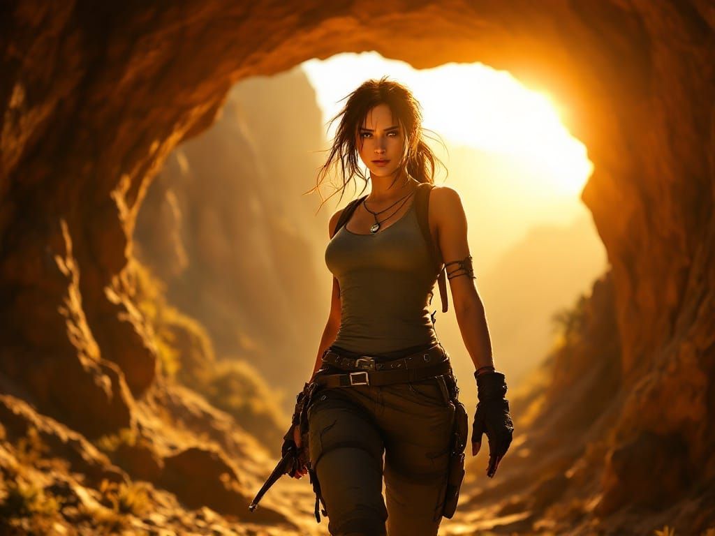 Lara Croft Emerges into Radiant Sunlight