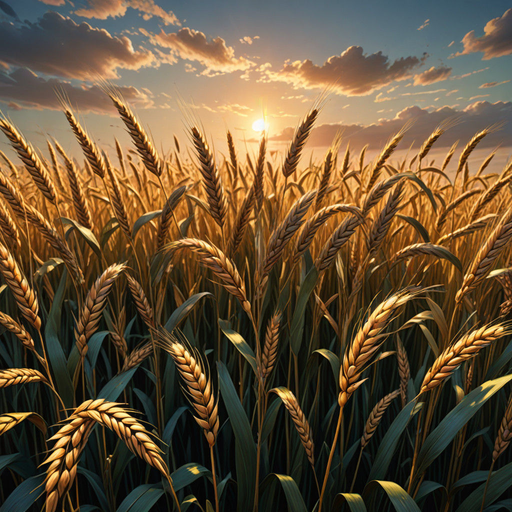 Golden Wheat Field in Vibrant Expressionist Style