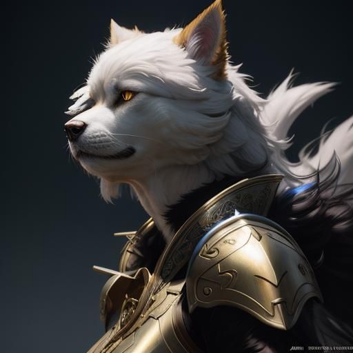 Furry Dog Girl vs Cat Girl: Hyperdetailed Portrait