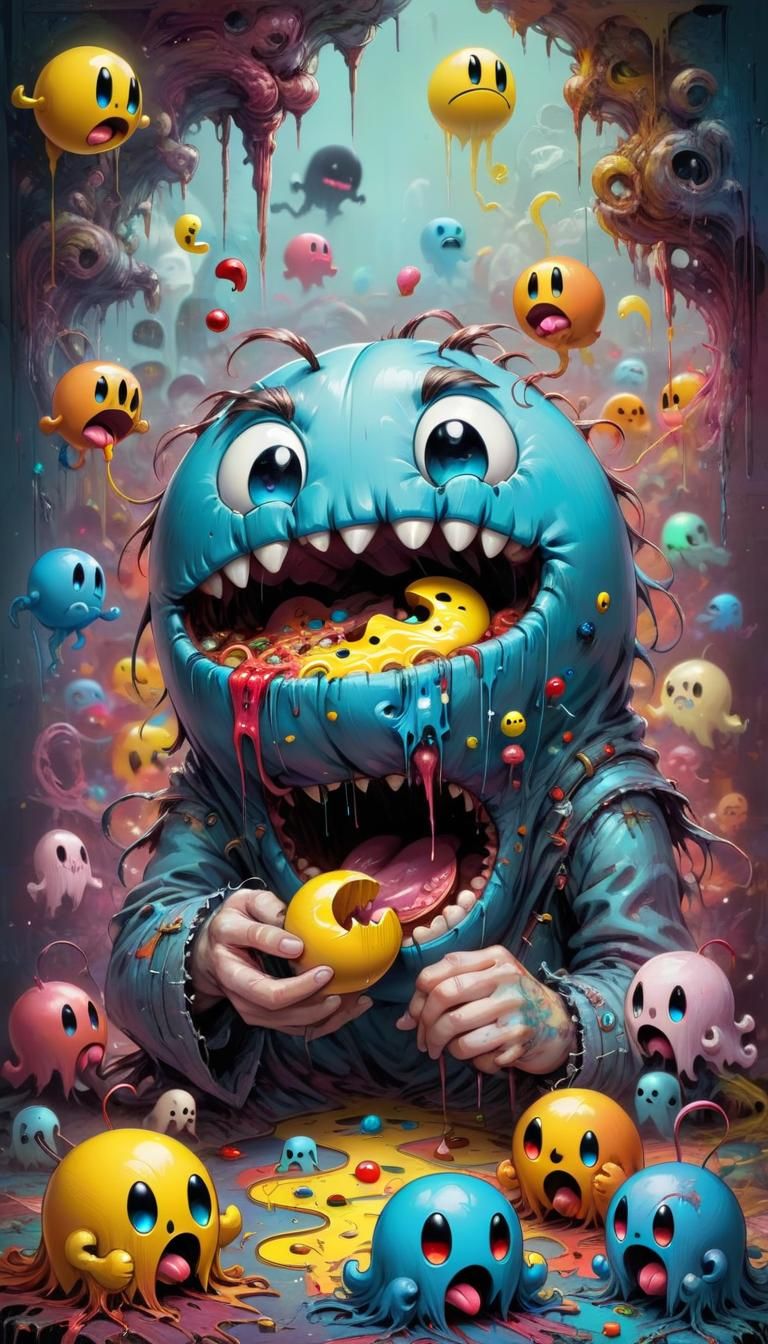 Chibi Pacman Feast in a Whimsical World