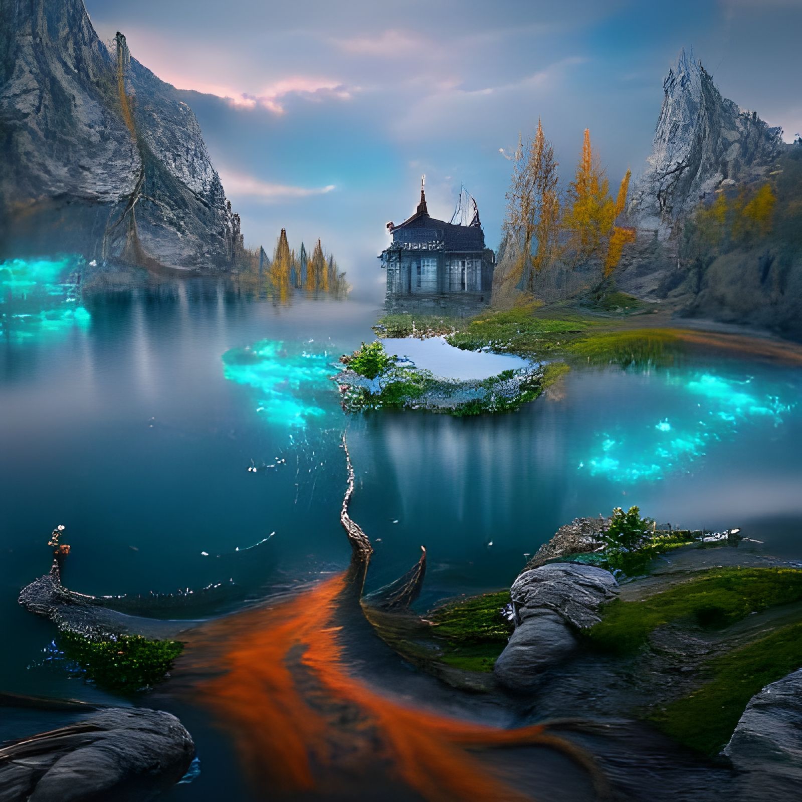 Fantastical Enchanted Lake Concept Art