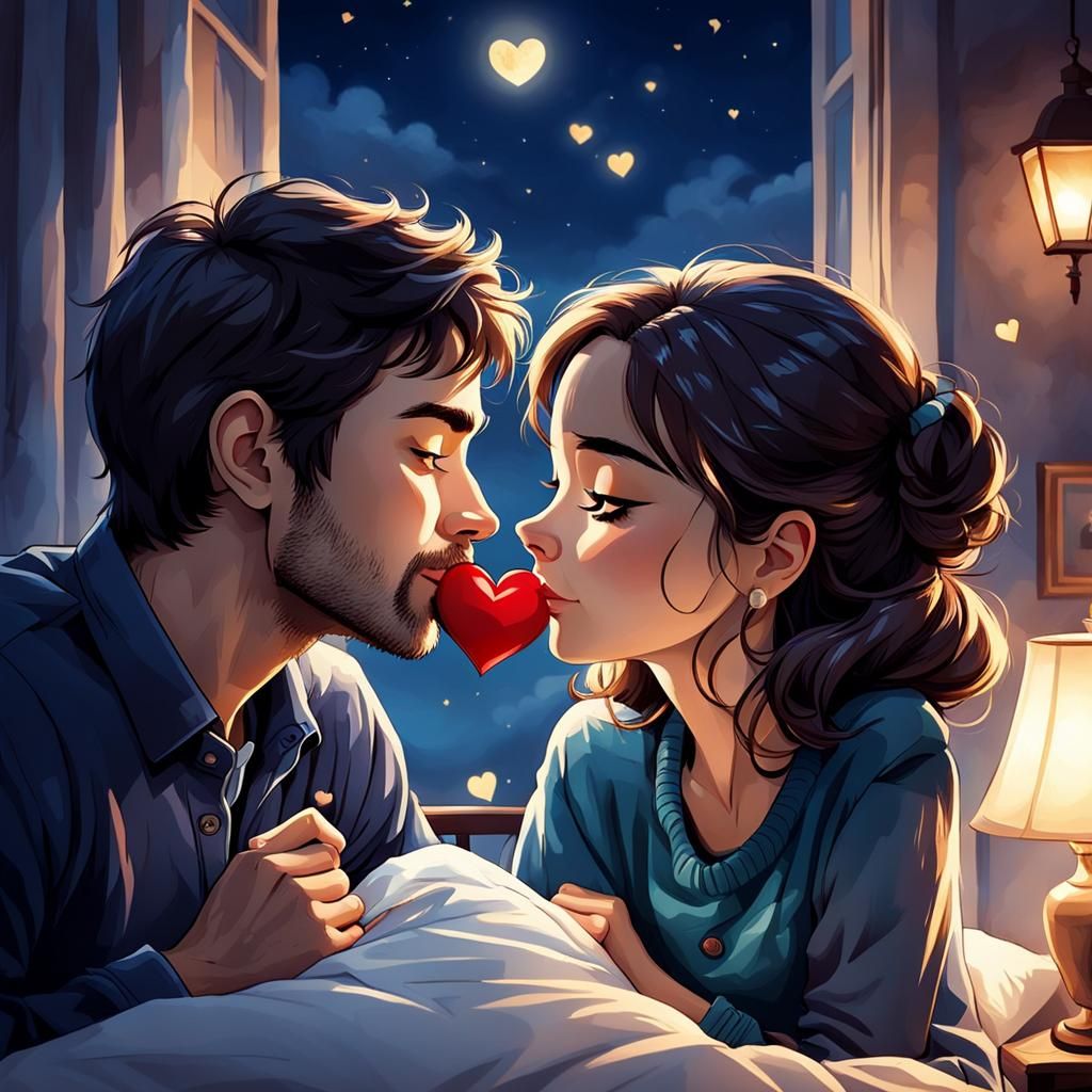 Affectionate Bedtime Ritual: A Kiss Goodnight