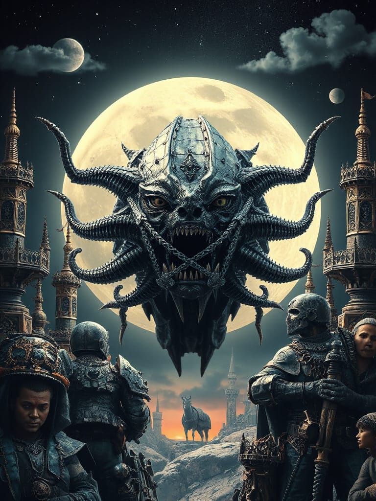 Intricate Moonscape in Rich Colors