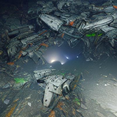 Crashed Spaceship: Relics of an Ancient Space War