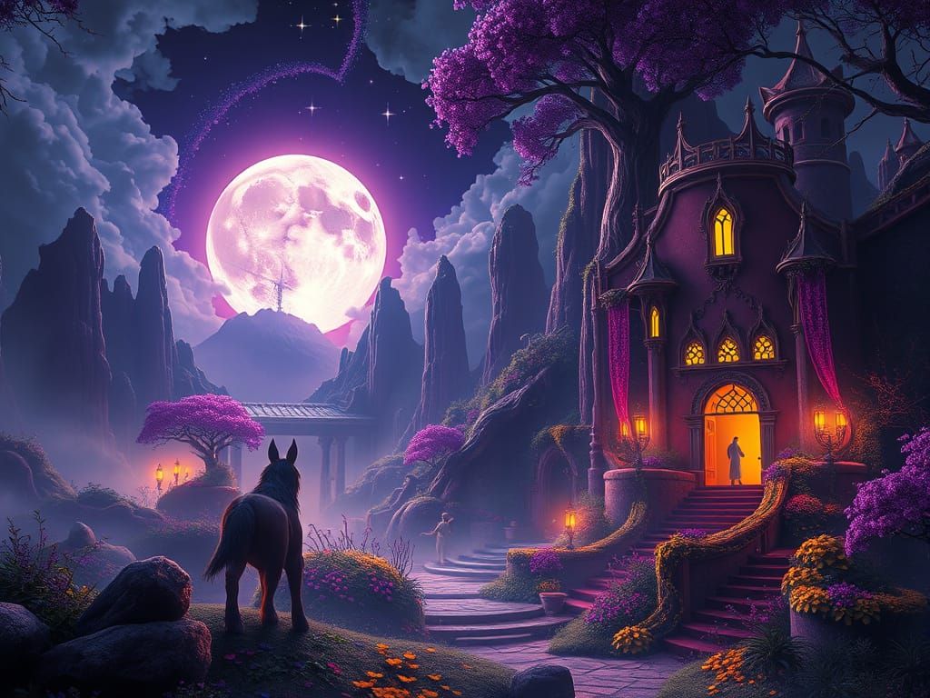 Surreal Dark Fantasy Landscape in Mystic Realm