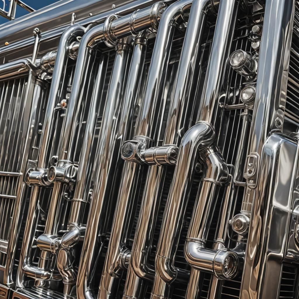 Kenworth long haul tractor trailer radiator macro photograph...