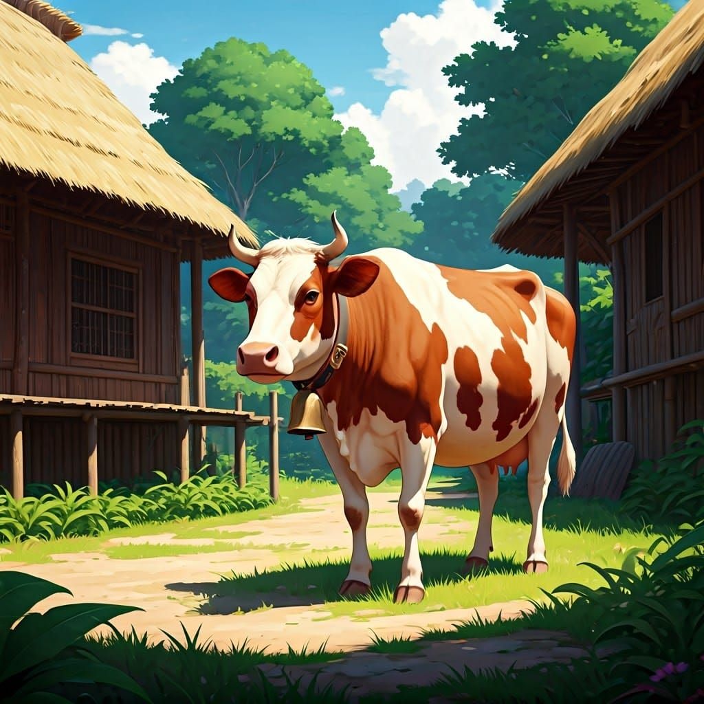 Rural Village Scene in Detailed 3D Animation