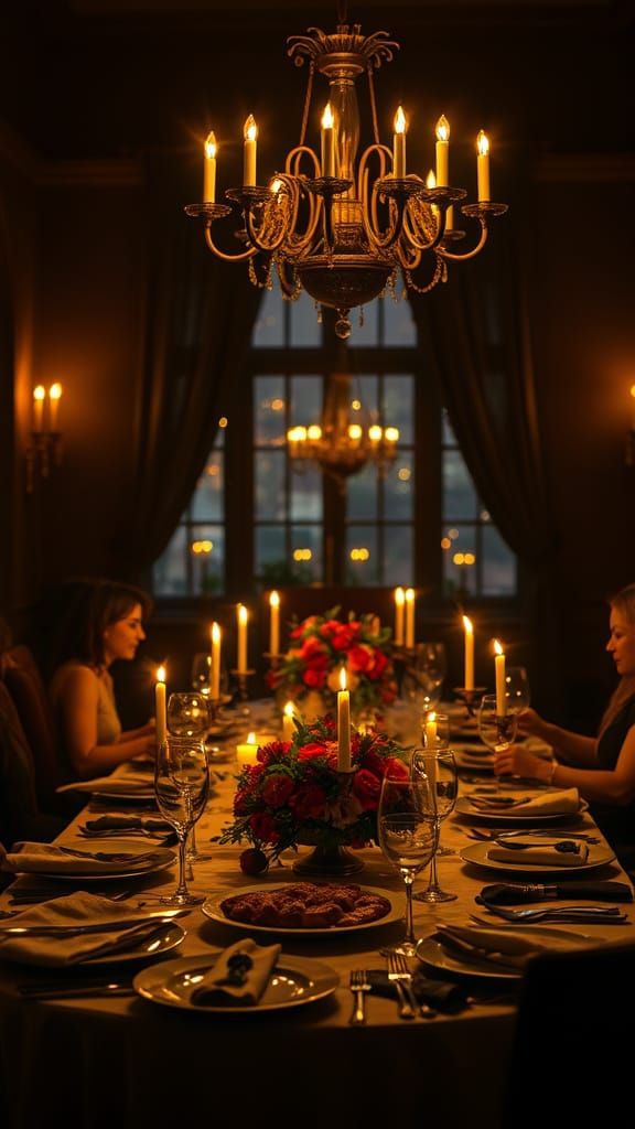 Cozy Dining Room Set for Festive Dinner Party