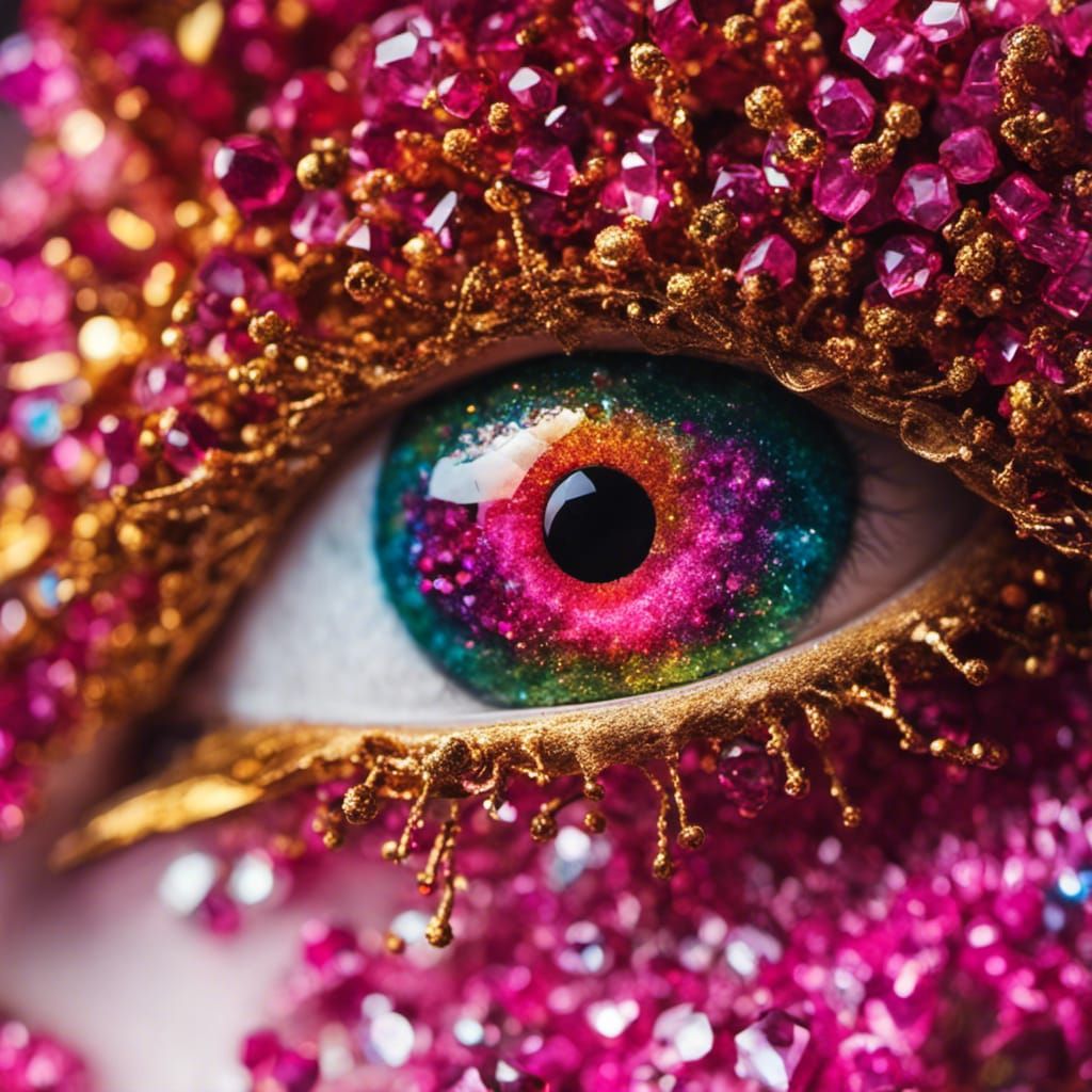 Crystalline Eye with Galactic Nebula and DNA