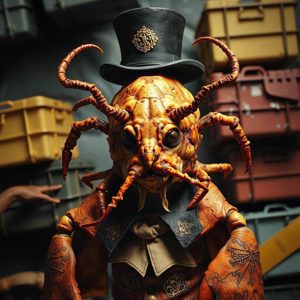 Victorian Lobster in Sunken Relief