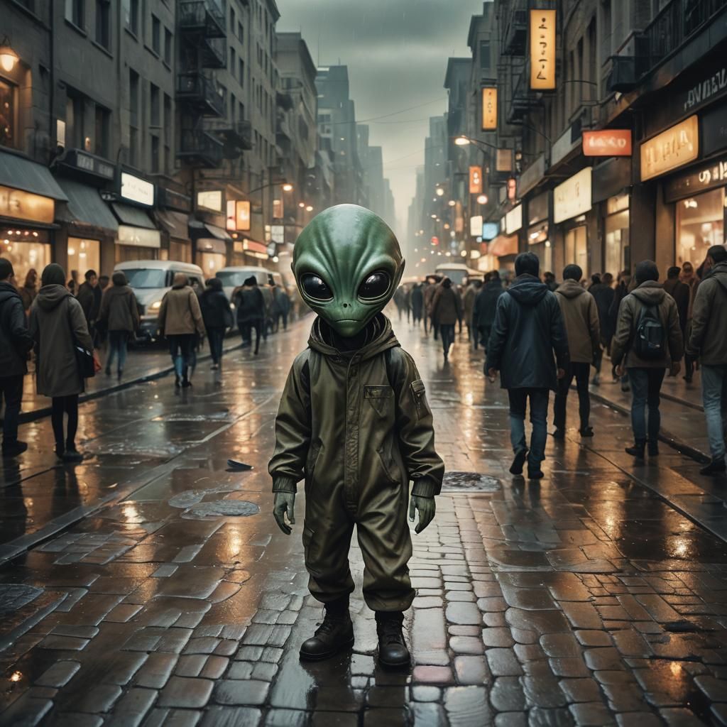 Alien Blending In: Surrealist Science Fiction Art