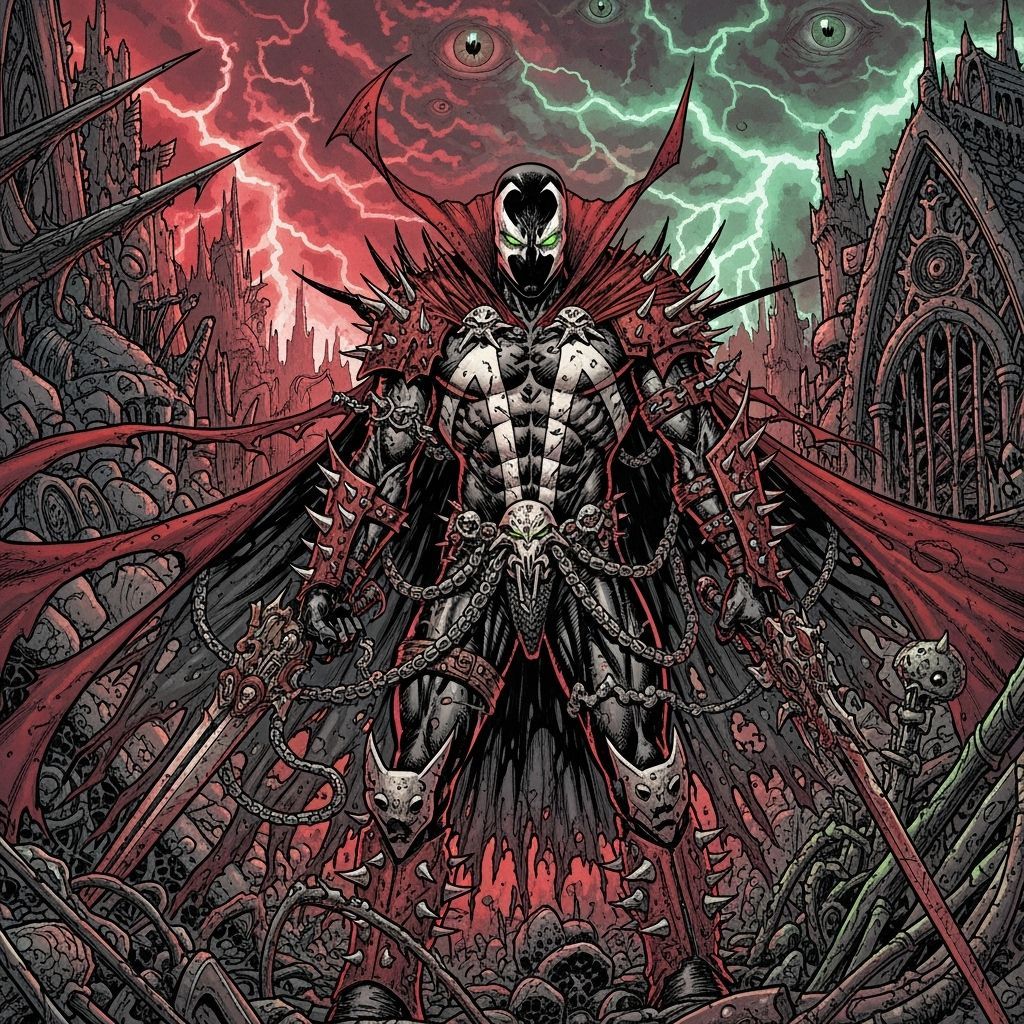 Grimdark Character in Comic Book Style