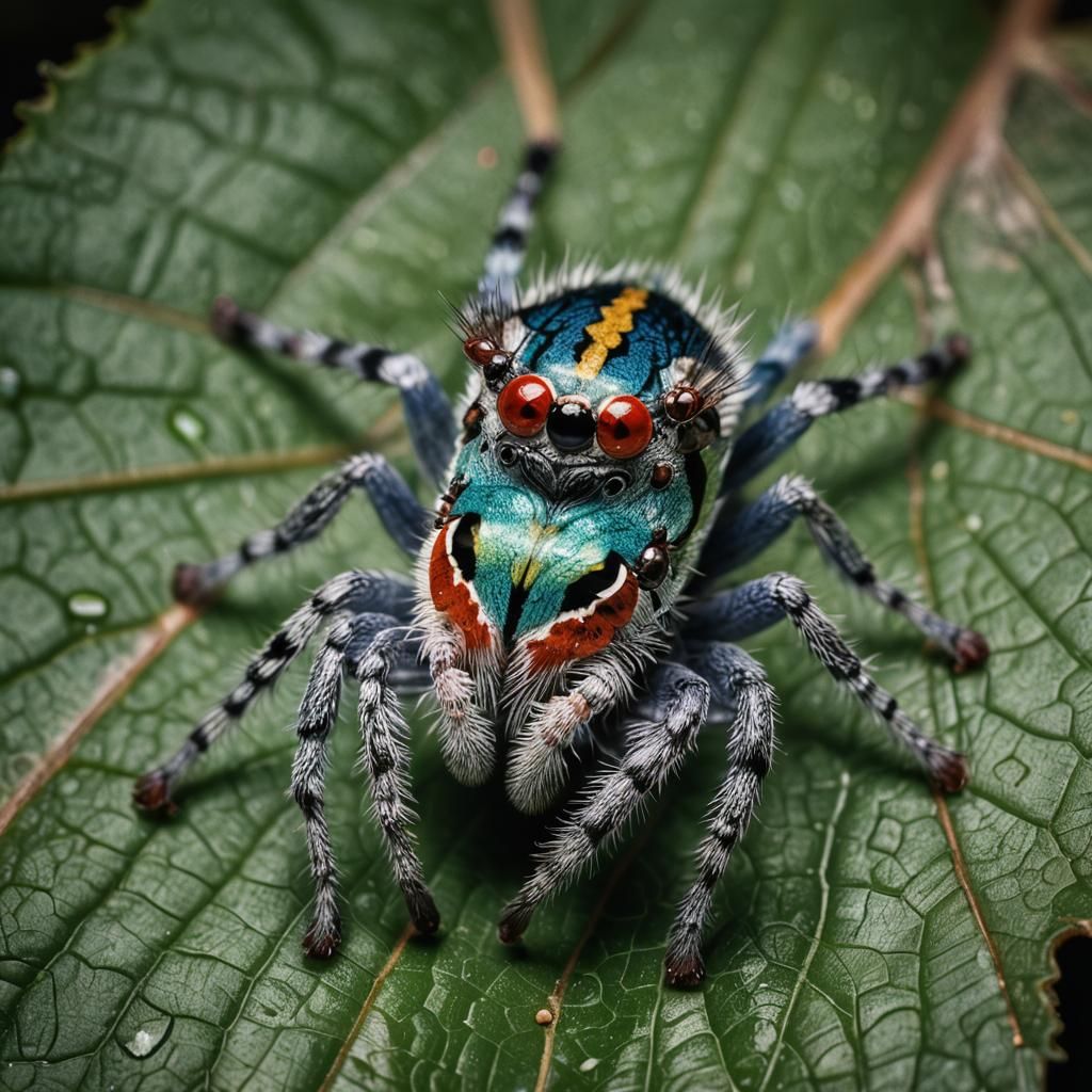 Macro Photo of a Maratus Volans Spider