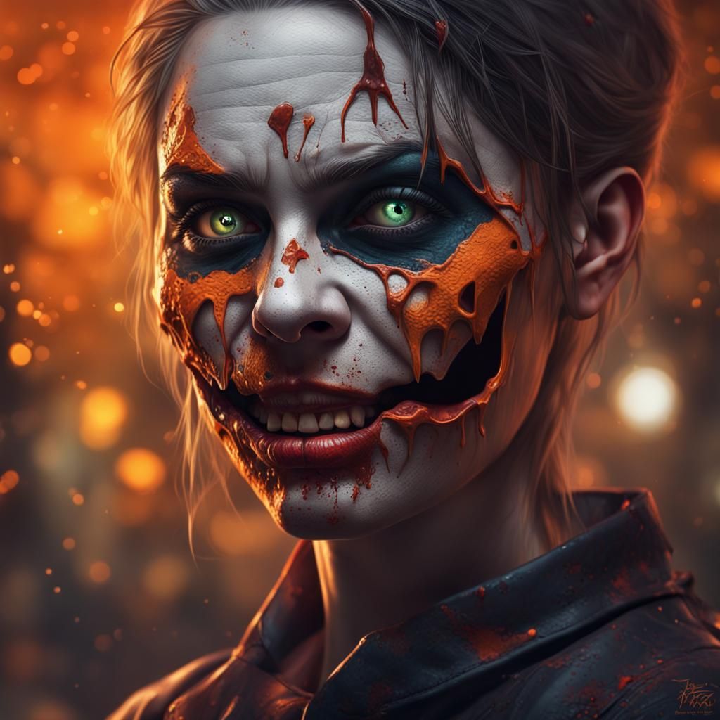 Hyperrealistic Halloween Concept Art with Dramatic Lighting