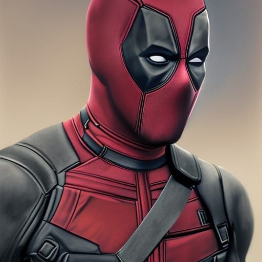 Hyperdetailed Deadpool Portrait in Striking Colors