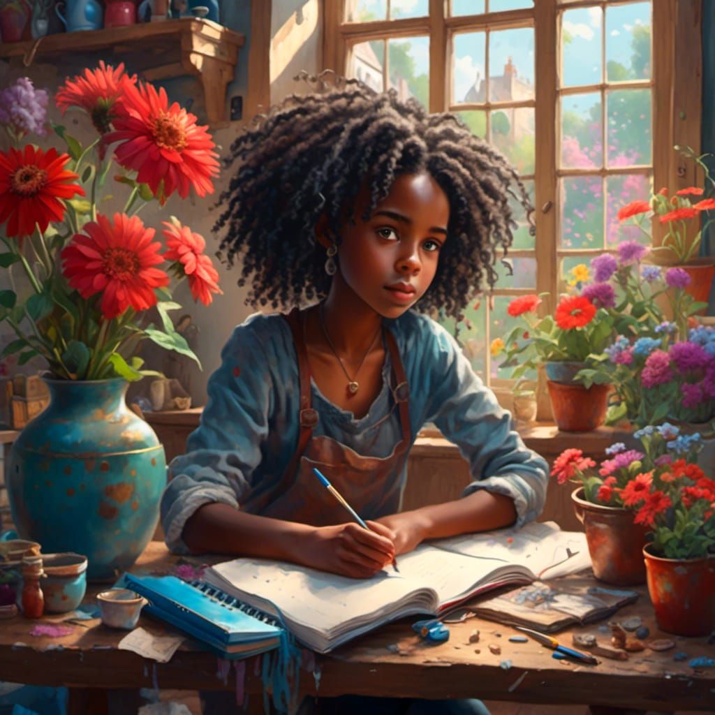 Young Designer at Work: Photorealistic Portrait