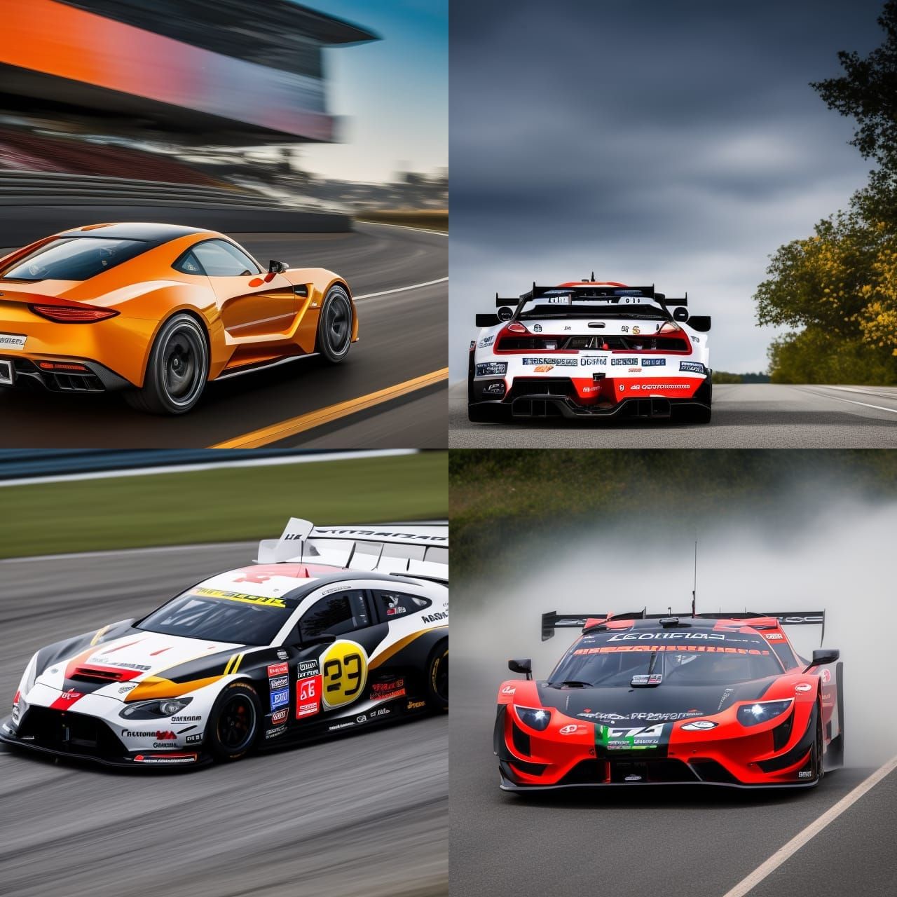 Chicken Races Car in Hyperdetailed Digital Art