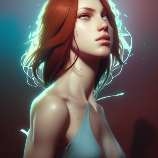 Intense Girl Portrait in Hyperdetailed Digital Art