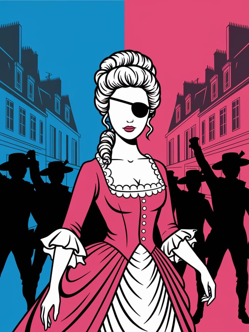 Revolutionary Woman Avatar in Minimalist Pop Art Style