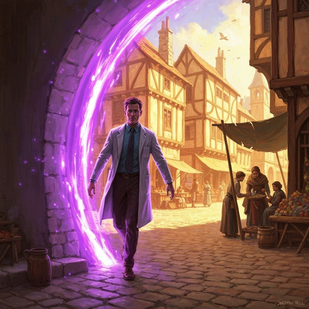 Scientist's Impressionist Portal to Medieval Village
