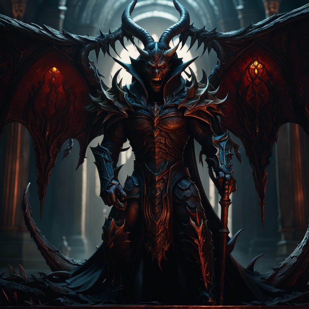 Black Thorn Devil emerging from the floor of a death temple.