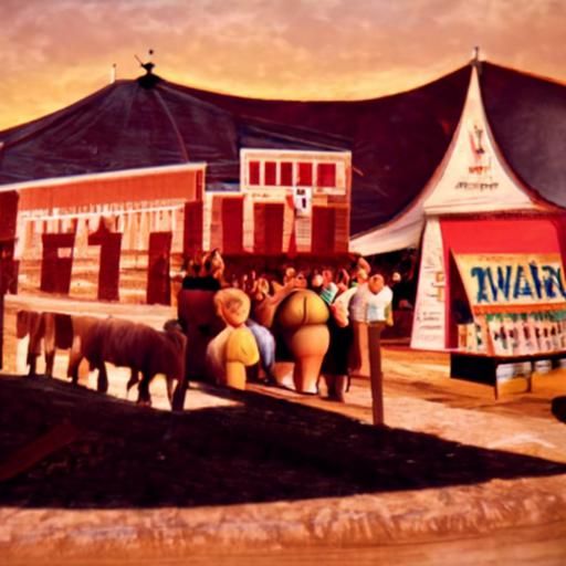 Iowa State Fair in American Regionalist Style