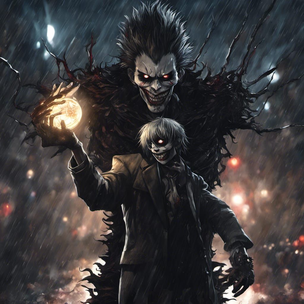 Ryuk with Light Yagami: Dark Fantasy Art