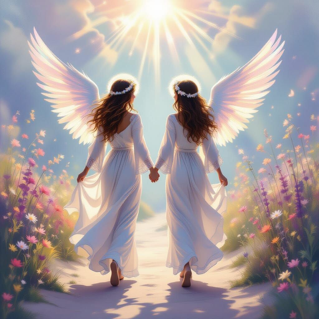 Angelic Sisters on Celestial Path
