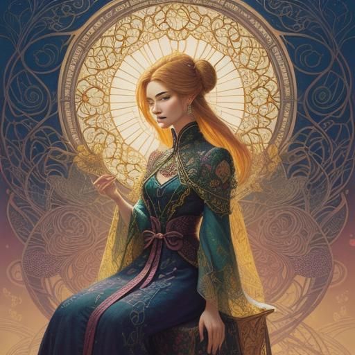 Enchanting Bonsai Landscape with Tapestry Art Details