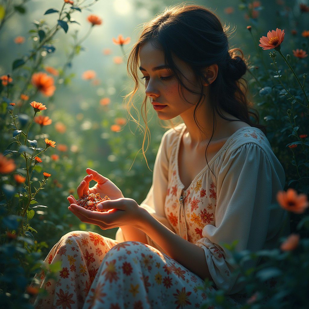 A Serene Goddess of Growth and Renewal