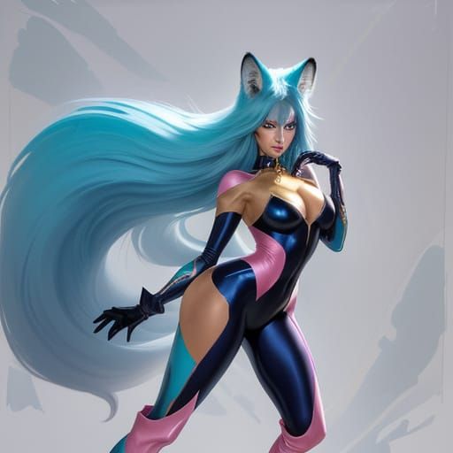 Seductive Fox Goddess in Vibrant Fauvist Style