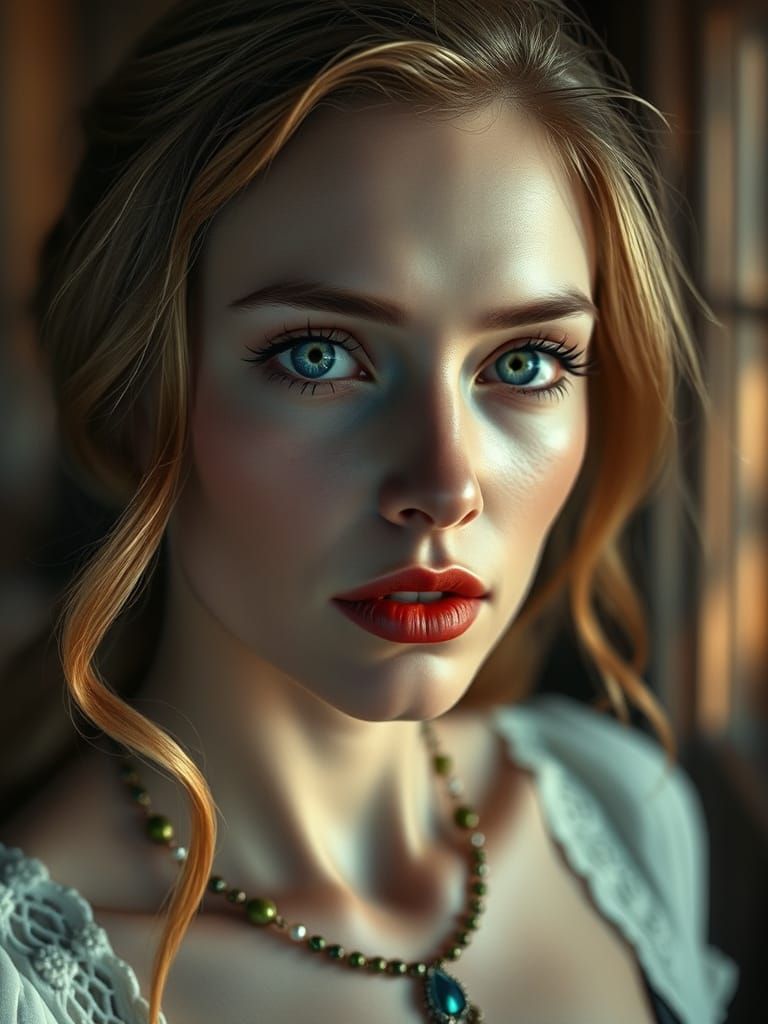 Cinematic Film Still of a Woman in Dramatic Lighting, with V...