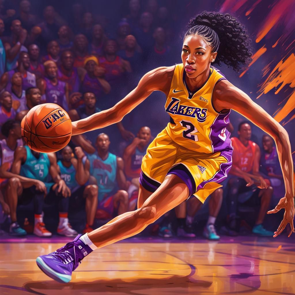 Gianna Bryant Basketball Portrait in Hyperrealistic Style
