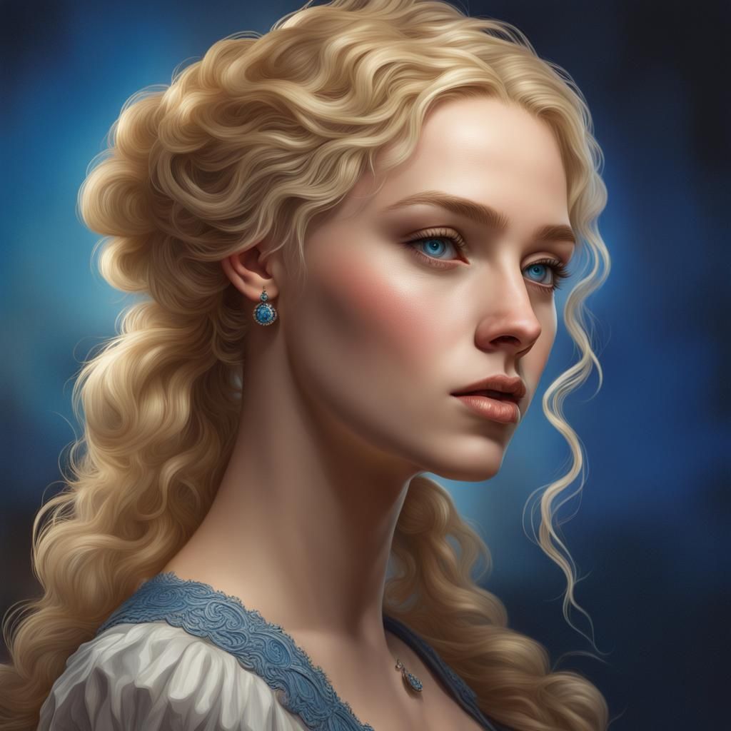 Victorian Lady Portrait with Hyperrealistic Splash Art