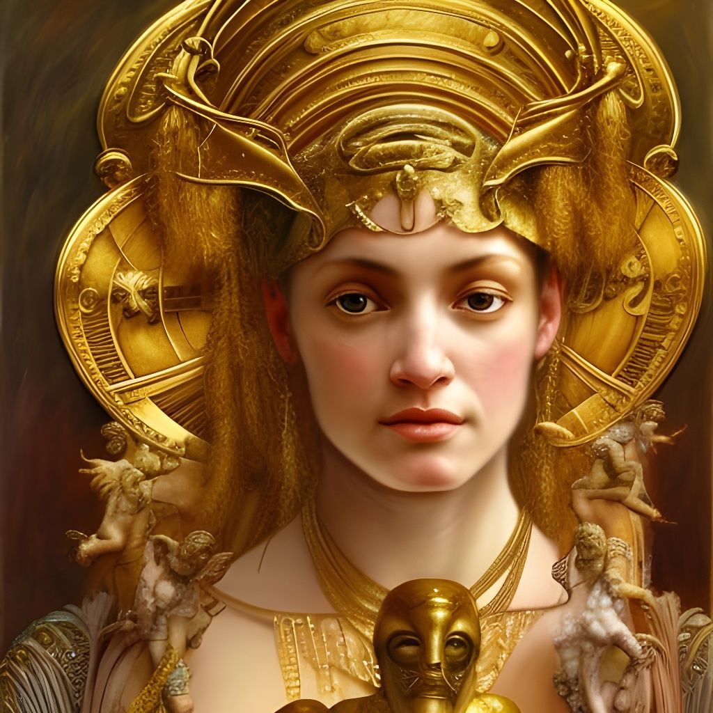 Athena in Hyperrealistic Occult Art Style