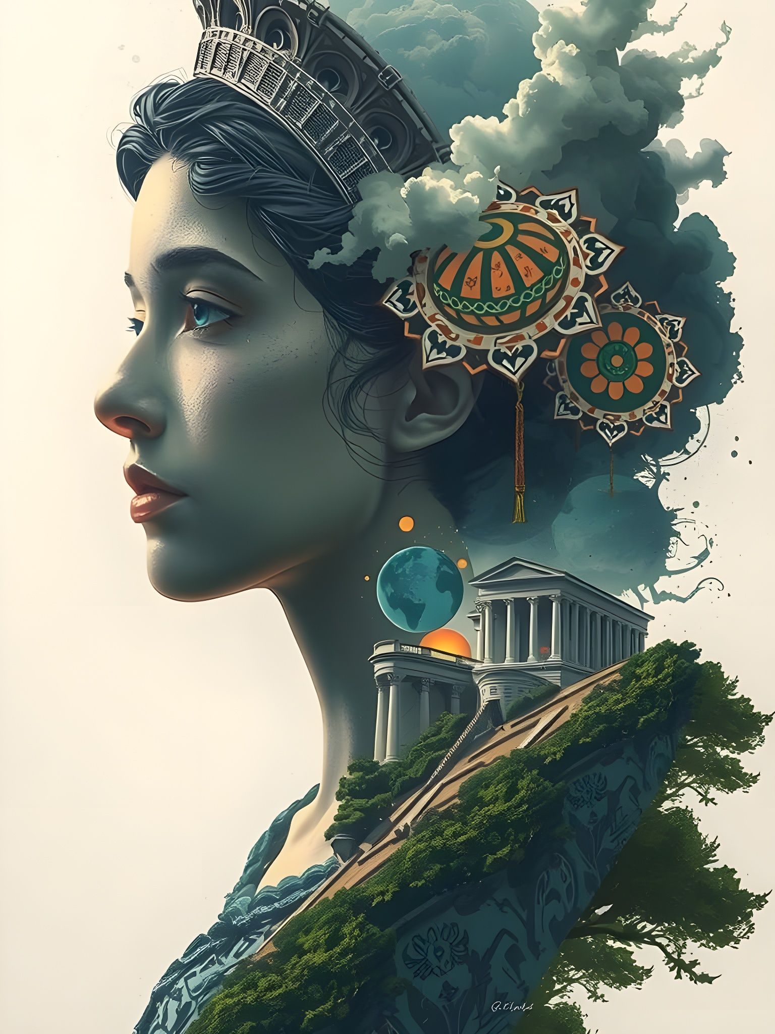 Neon High-Contrast Digital Art Scene