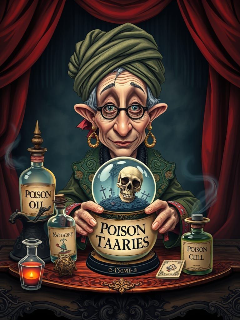 Enigmatic Fortune Teller's Table of Whispers