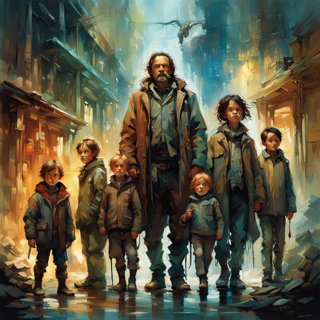 a family in the street