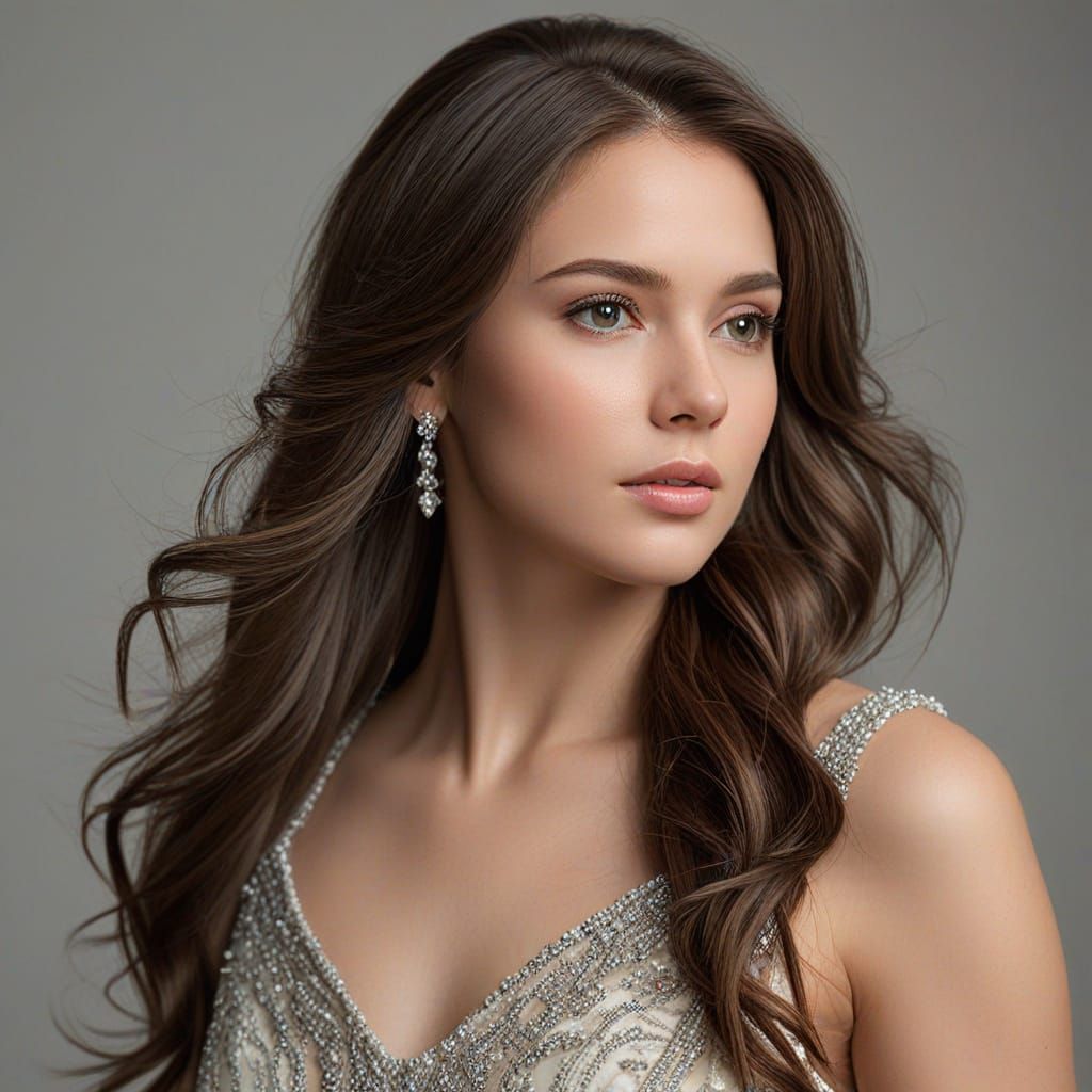 Elegant Woman Portrait with Soft Studio Lighting