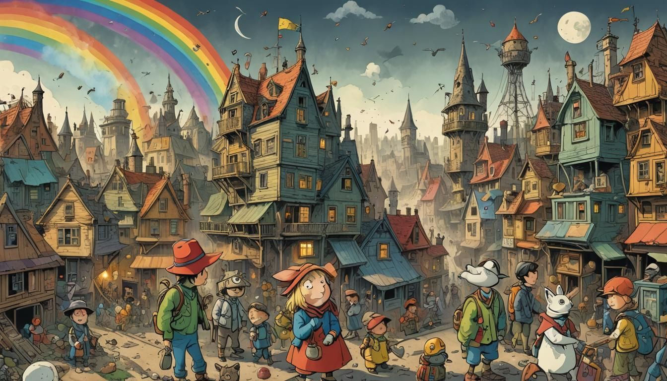 Post-Apocalyptic Dreamscape in Burtonesque Style